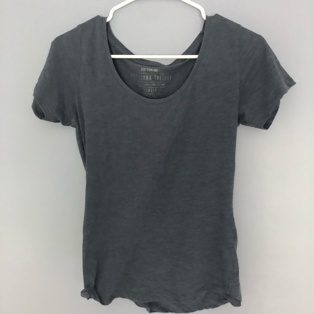 cotton on plain gray-blue t-shirt